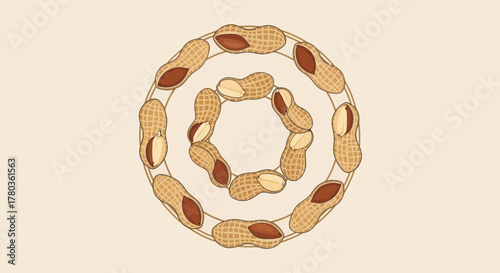 Circular Peanut Arrangement: A Nutty Composition Centered on Earthy Warmth