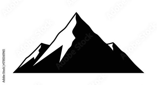 Stylized black mountain silhouette