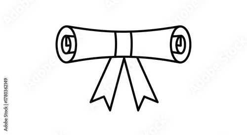 Diploma scroll with ribbon