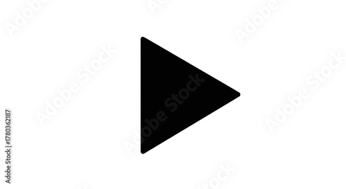 Black play button triangle
