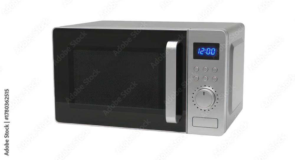 Fototapeta premium Modern microwave oven isolated on transparent background for kitchen use