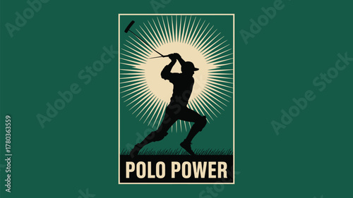 Dynamic polo player silhouette embodies power and skill, perfect for sports branding, athletic campaigns, and lifestyle designs needing energy and motion