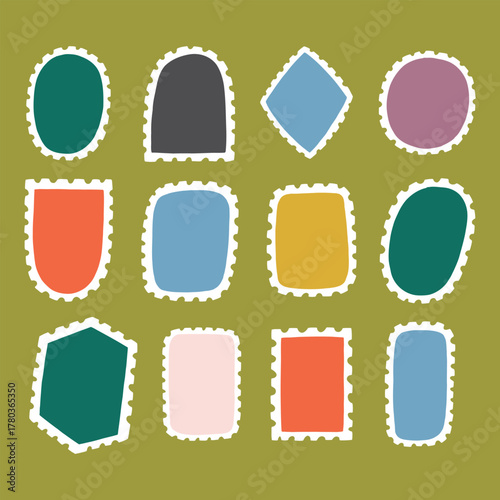 Colorful Postage Stamp Postcard Frame