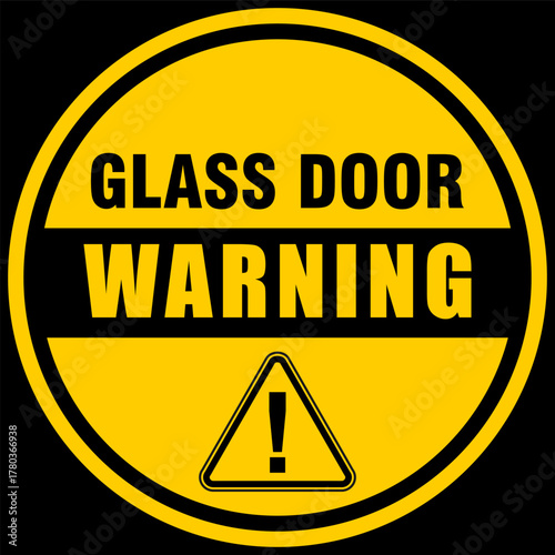 Warning, Glass Door, sticker vector