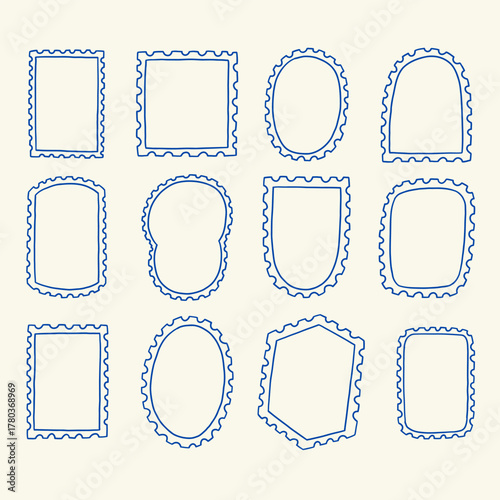 Empty Postage Stamp Frame Set