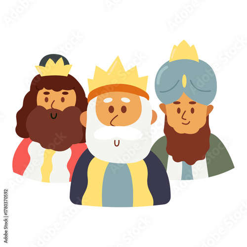 Hand drawn Three Wise Men Christmas Illustration