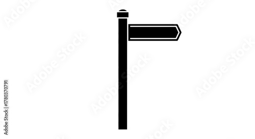 Black signpost with directional arrow