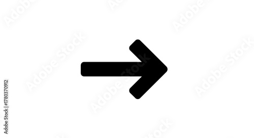 Black arrow pointing to the right on a