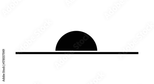 Black semicircle on a horizontal line