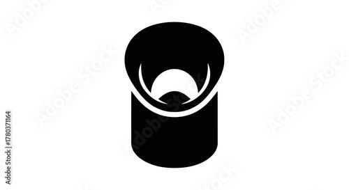 Black silhouette of a toilet paper roll
