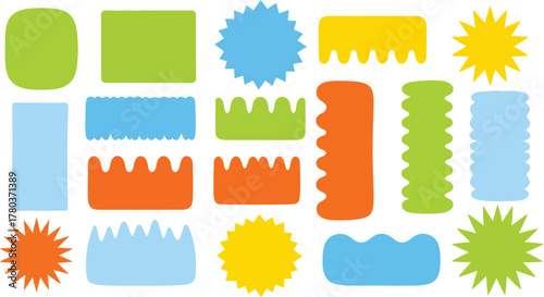 set of colorful vector labels, editable vector designs for labeling and marking