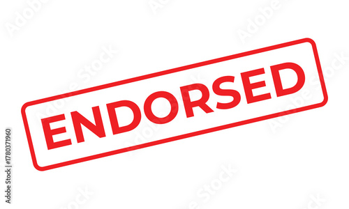 Red “ENDORSED” stamp on a white background, symbolizing approval, validation, certification, or support. Suitable for business, official documents, marketing, and professional confirmation themes.