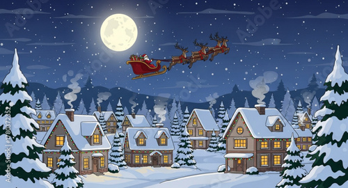 christmas night landscape