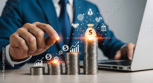 Business Professional Hand Placing Blocks Building Structure