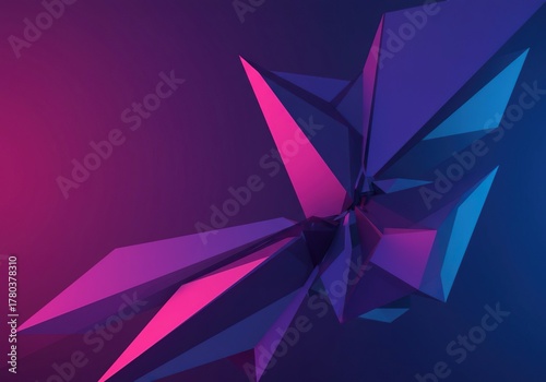 Abstract digital composition featuring overlapping polygonal shards creating a fractured appearance and complex dimensional depth, modern, broken, conceptual