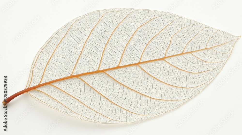 Fototapeta premium White Leaf with Orange Stem