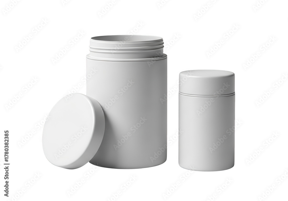 custom made wallpaper toronto digitalTwo white plastic containers with lids isolated on transparent background