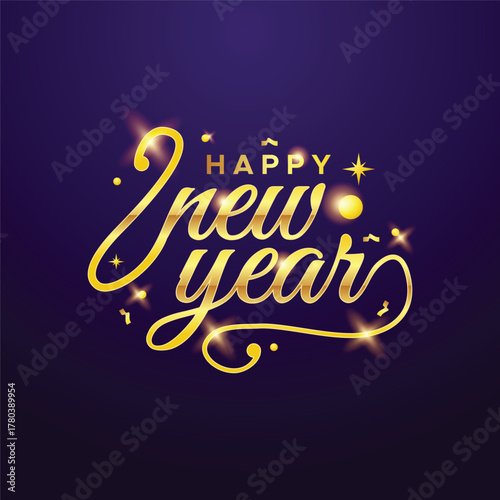 New year 2026 celebration shiny vector design