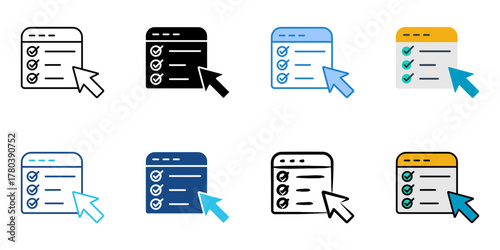 exam icon set multiple style collection 
