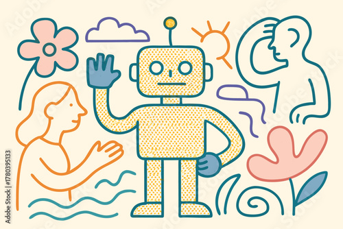 Smart Bot Waving Hand