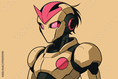 Neon Cyber Sentinel,Futuristic AI Guardian