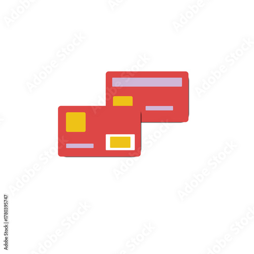 Red Credit & Debit Card Payment Icon for Banking, Finance, Online Shopping & Digital Transactions