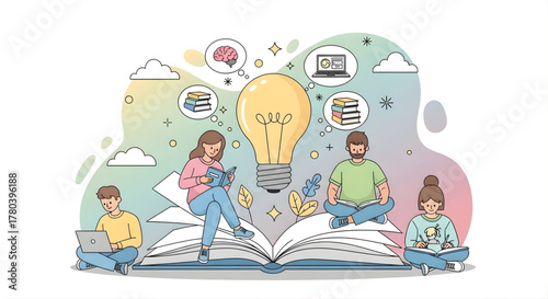 Education and Innovation Flat Vector Illustration