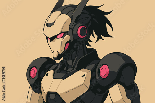 Neon Cyber Sentinel,Futuristic AI Guardian