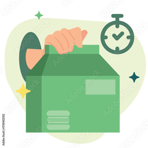 Illustration: Fast and Timely Food Delivery Service Concept