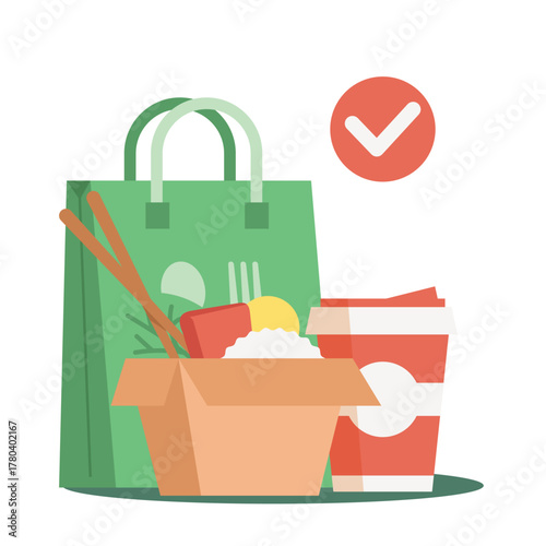 Vector Illustration: Successful Order and Delivery Package