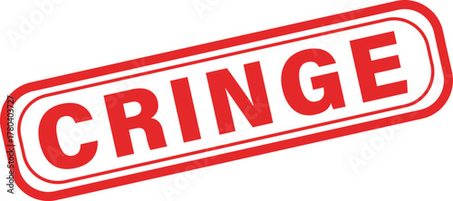 CRINGE red stamp text vector, rubber stamp