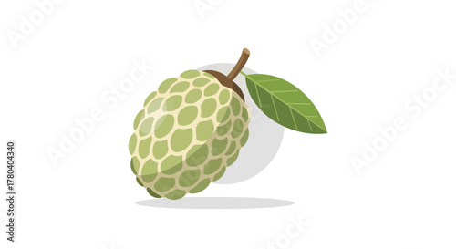 Healthy And Fresh Soursop Fruit Cartoon Illustration In Nature's Beauty