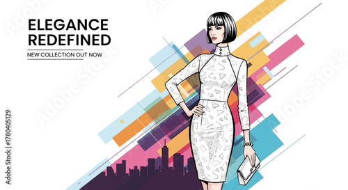 Elegance Redefined A Stylish Woman Posing in a Modern Urban Setting