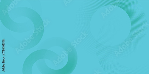 Blue-green gradient studio room, abstract background pattern modern art circle