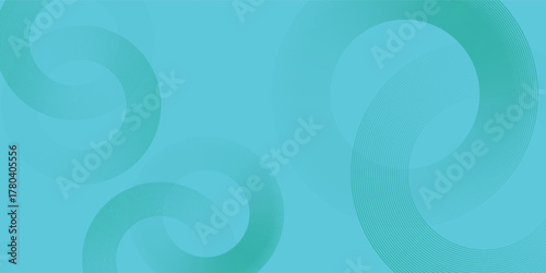 Blue-green gradient studio room, abstract background pattern modern art circle