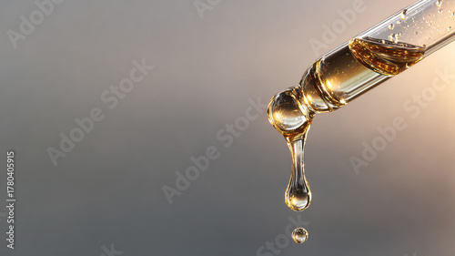 Wallpaper Mural A close-up view of a dropper dispensing a drop of liquid Torontodigital.ca