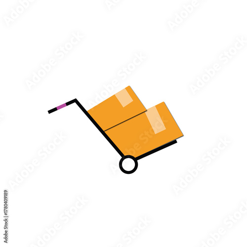 Hand Truck & Moving Box Icons for Delivery, Shipping, Logistics, Warehouse & E-Commerce Business