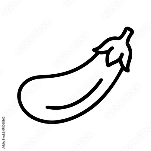Eggplant outline illustration of a healthy food vegetable