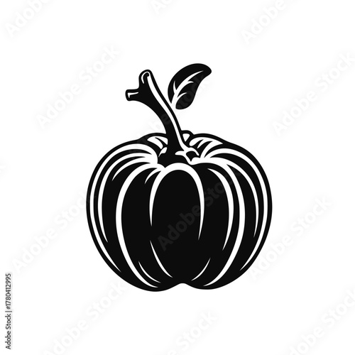 Vintage style persimmon. Abstract fruit 