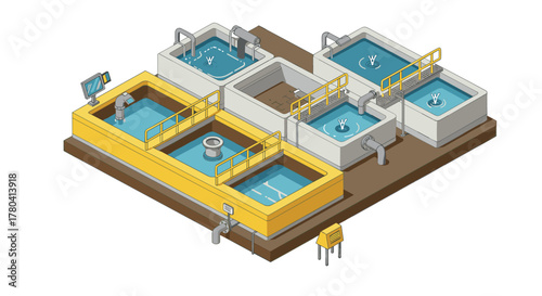 Isometric water treatment plant with filtration and control systems