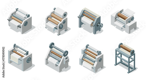 Industrial paper machine isometric set for manufacturing and production