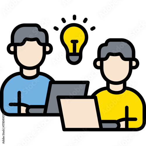 coworkers colored line