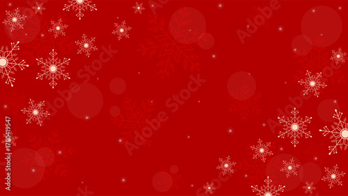 Red Background Wallpaper Decorated With Sparkling Snowflakes