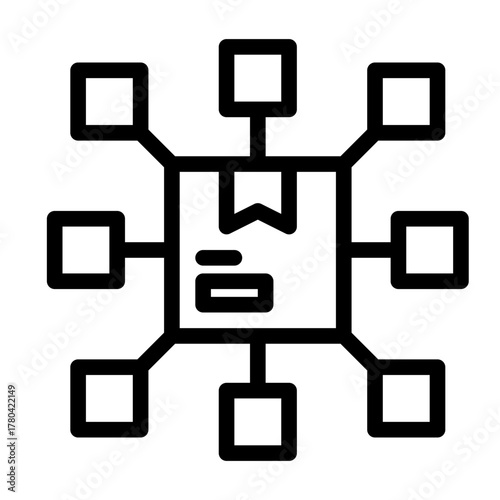 distribution product. This is a vector single icon with a line style. Suitable for any purpose, such as website design, mobile app design, logo design, pattern design, etc.