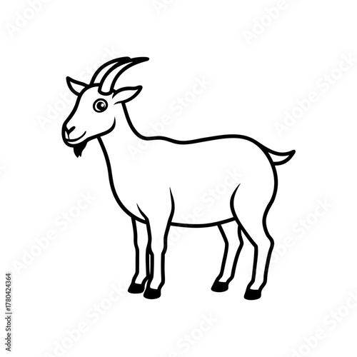 Farm Goat Silhouette Domestic Animal Livestock Agriculture Rural Life Design