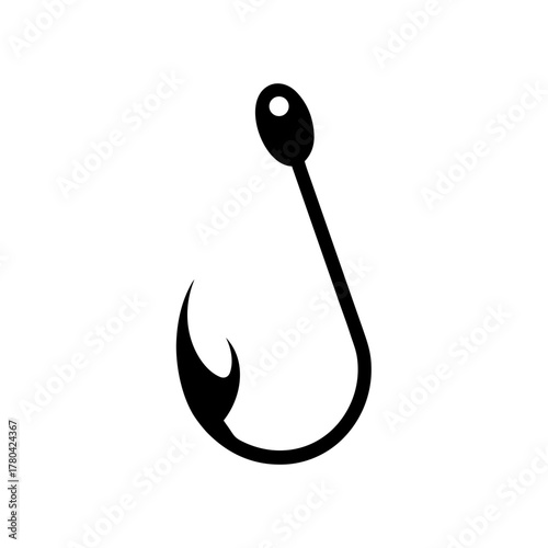 Essential Fish Hook Silhouette Fishing Sport Activity Outdoor Recreation Design
