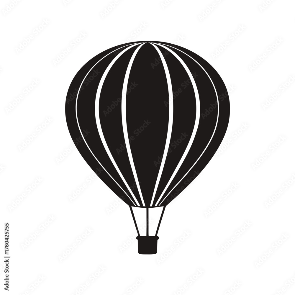 Fototapeta premium Peaceful Hot Air Balloon Silhouette Adventure Travel Journey Exploration Design