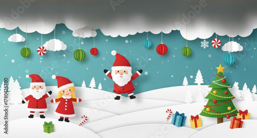 christmas card with santa claus