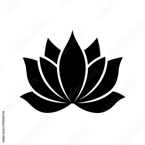 Elegant Lotus Flower Icon Silhouette Nature Spirituality Peace Beauty Design