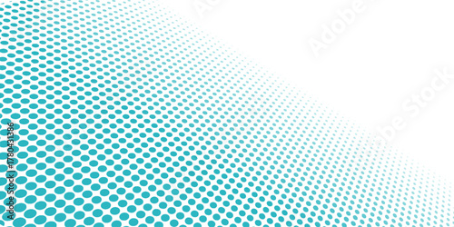 Transparent Vector Gradient Blue Color Halftone Background Staggered Dots Pattern modern